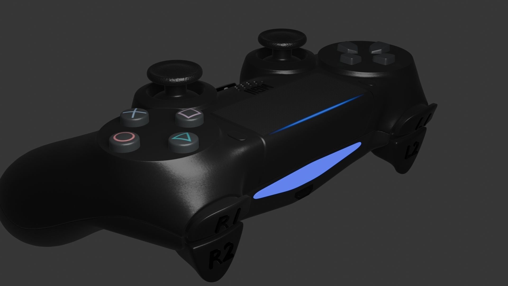 PS4 REMOTE Low-poly 3D model_17