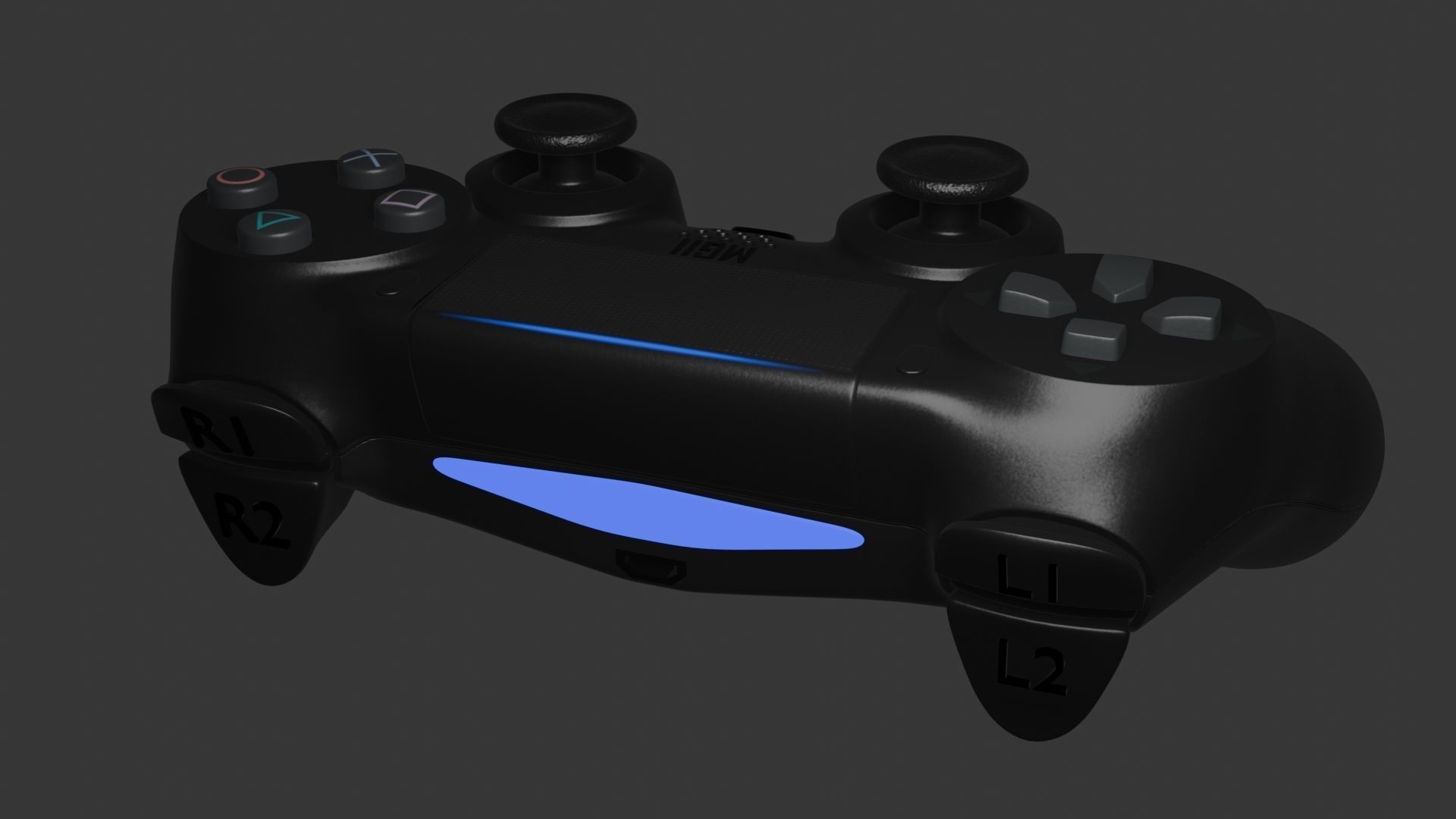 PS4 REMOTE Low-poly 3D model_9