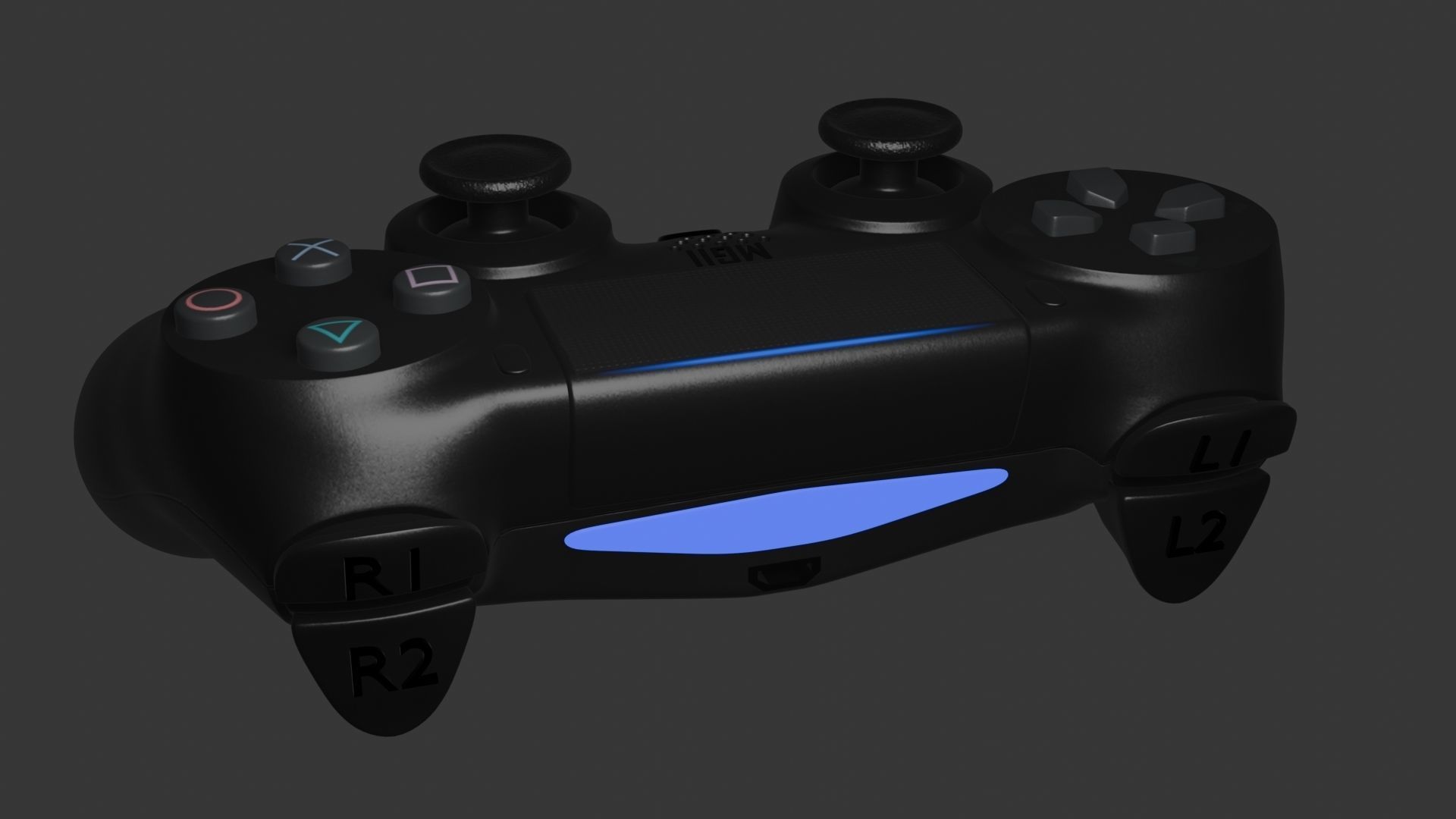 PS4 REMOTE Low-poly 3D model_14