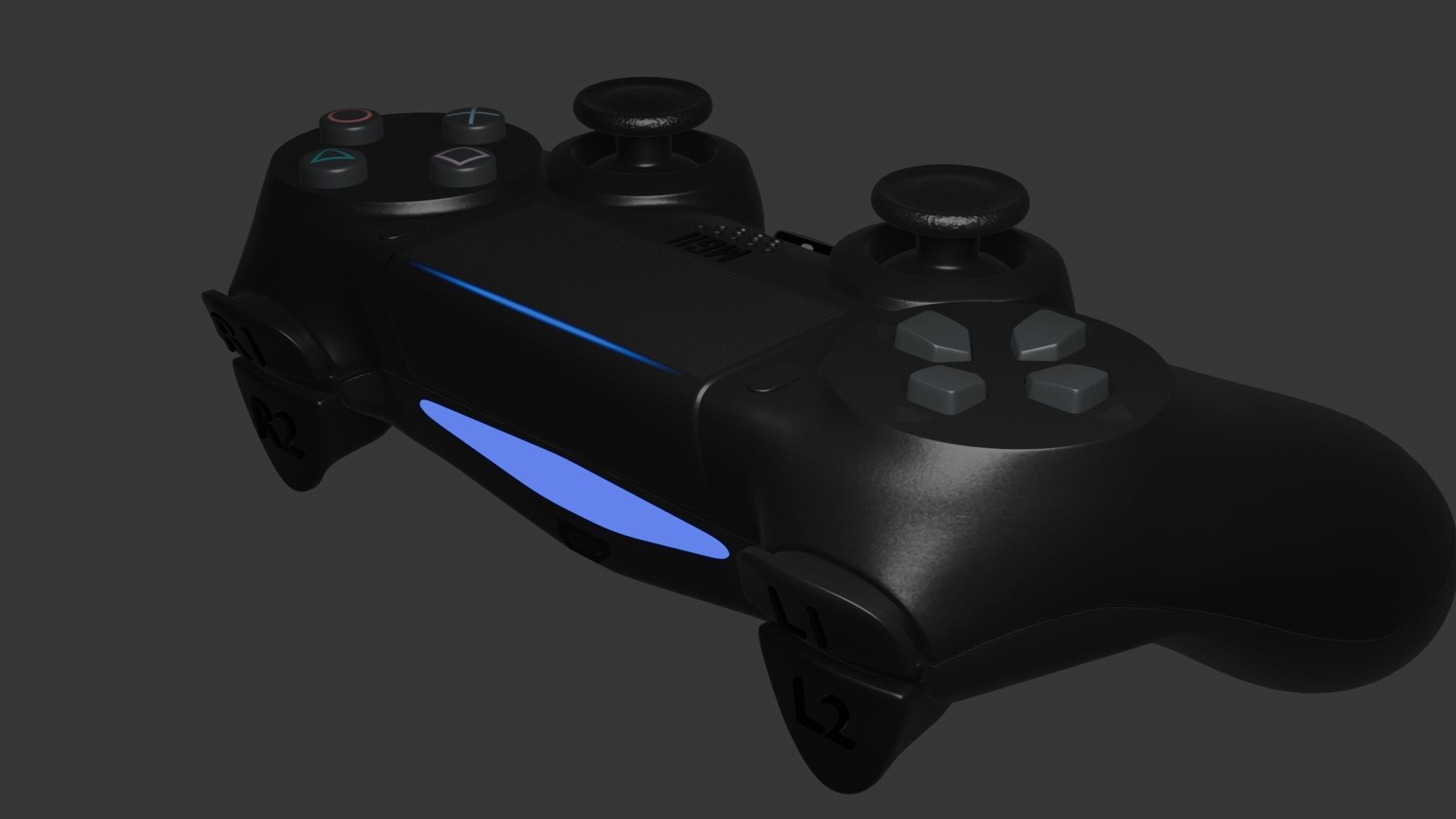 PS4 REMOTE Low-poly 3D model_3