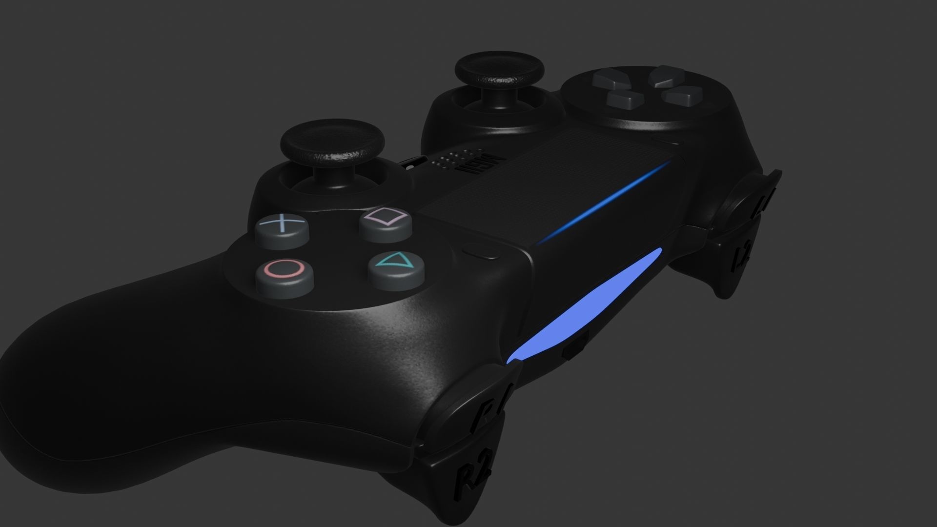 PS4 REMOTE Low-poly 3D model_18
