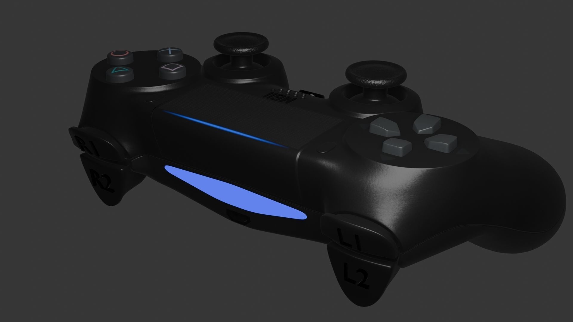 PS4 REMOTE Low-poly 3D model_6