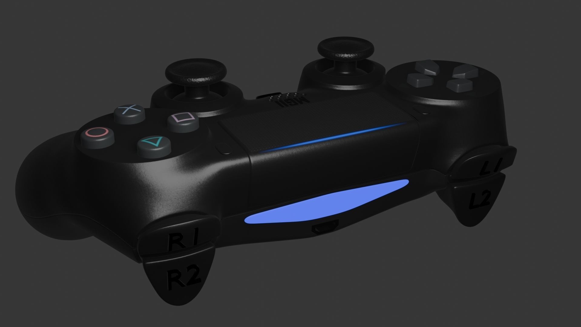 PS4 REMOTE Low-poly 3D model_15