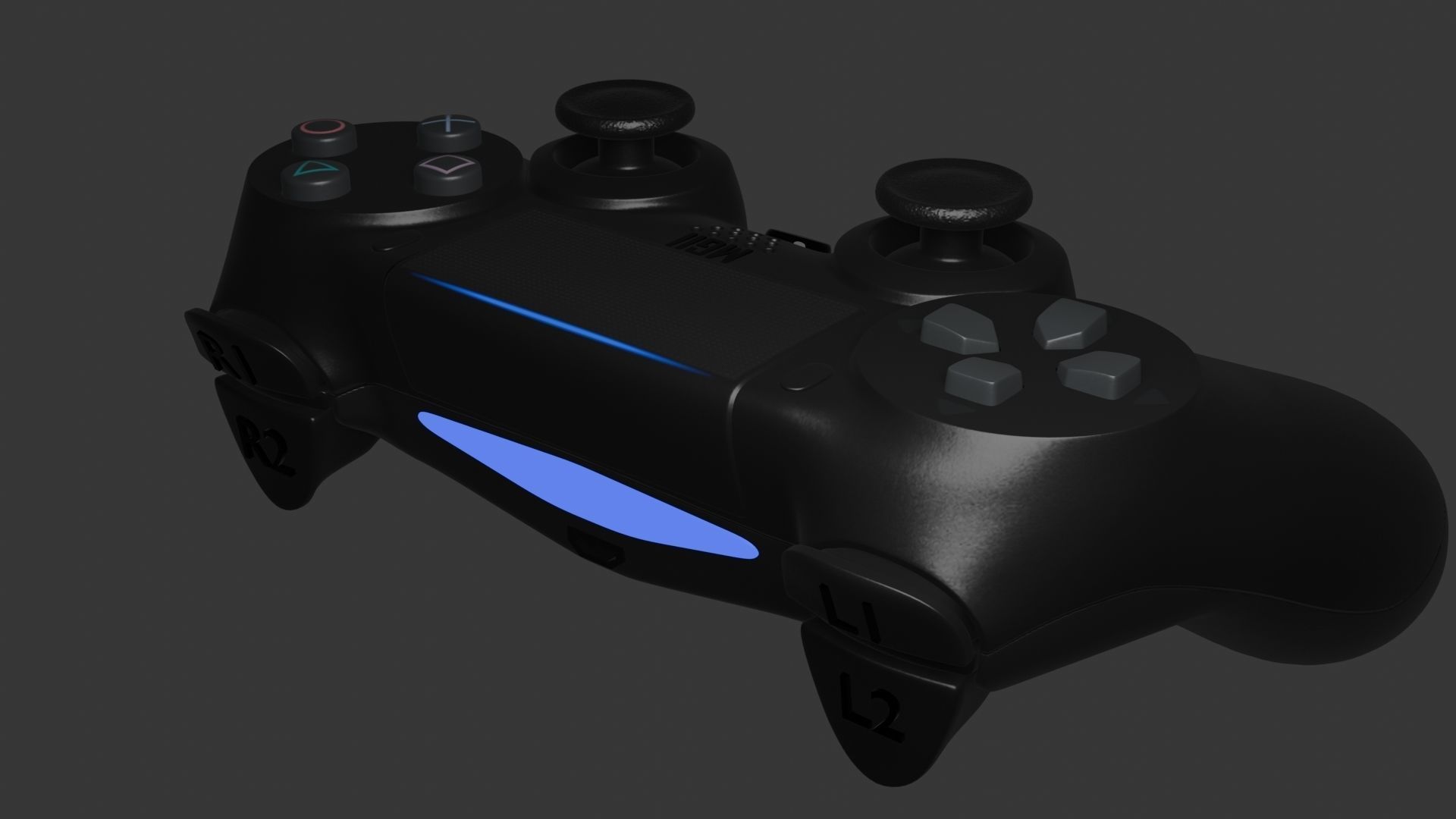 PS4 REMOTE Low-poly 3D model_5