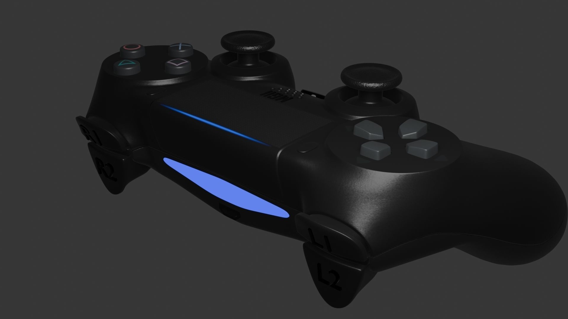 PS4 REMOTE Low-poly 3D model_4