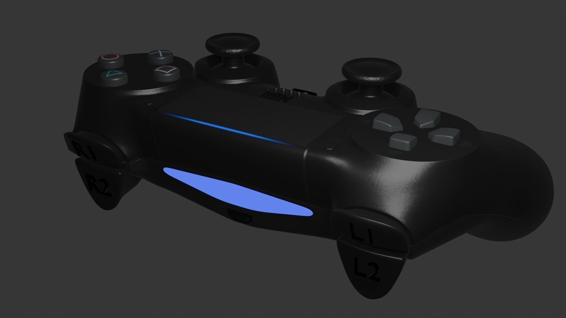 PS4 REMOTE Low-poly 3D model_7