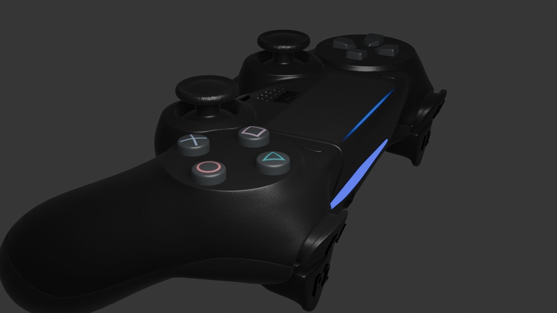 PS4 REMOTE Low-poly 3D model_19