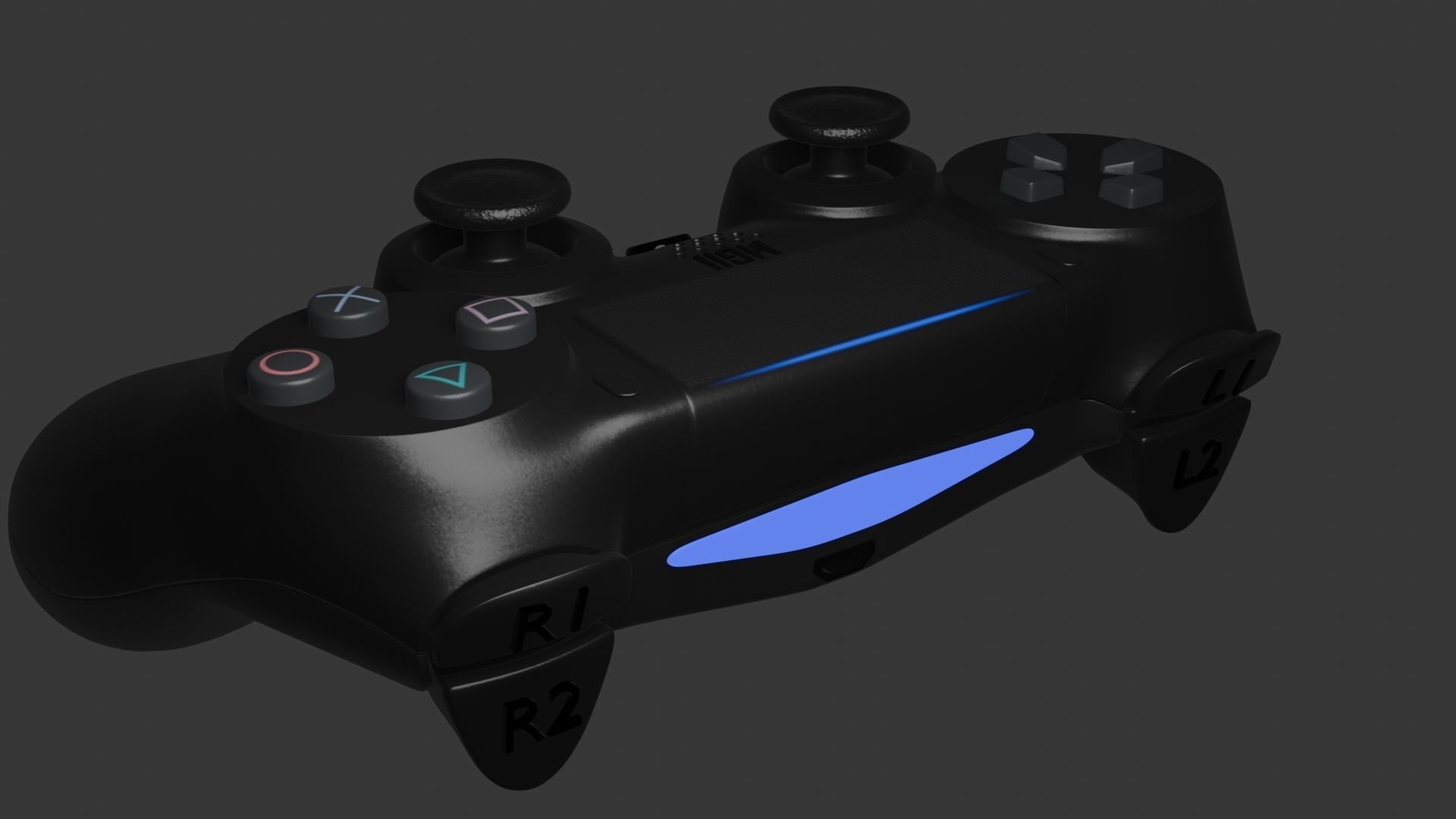 PS4 REMOTE Low-poly 3D model_16
