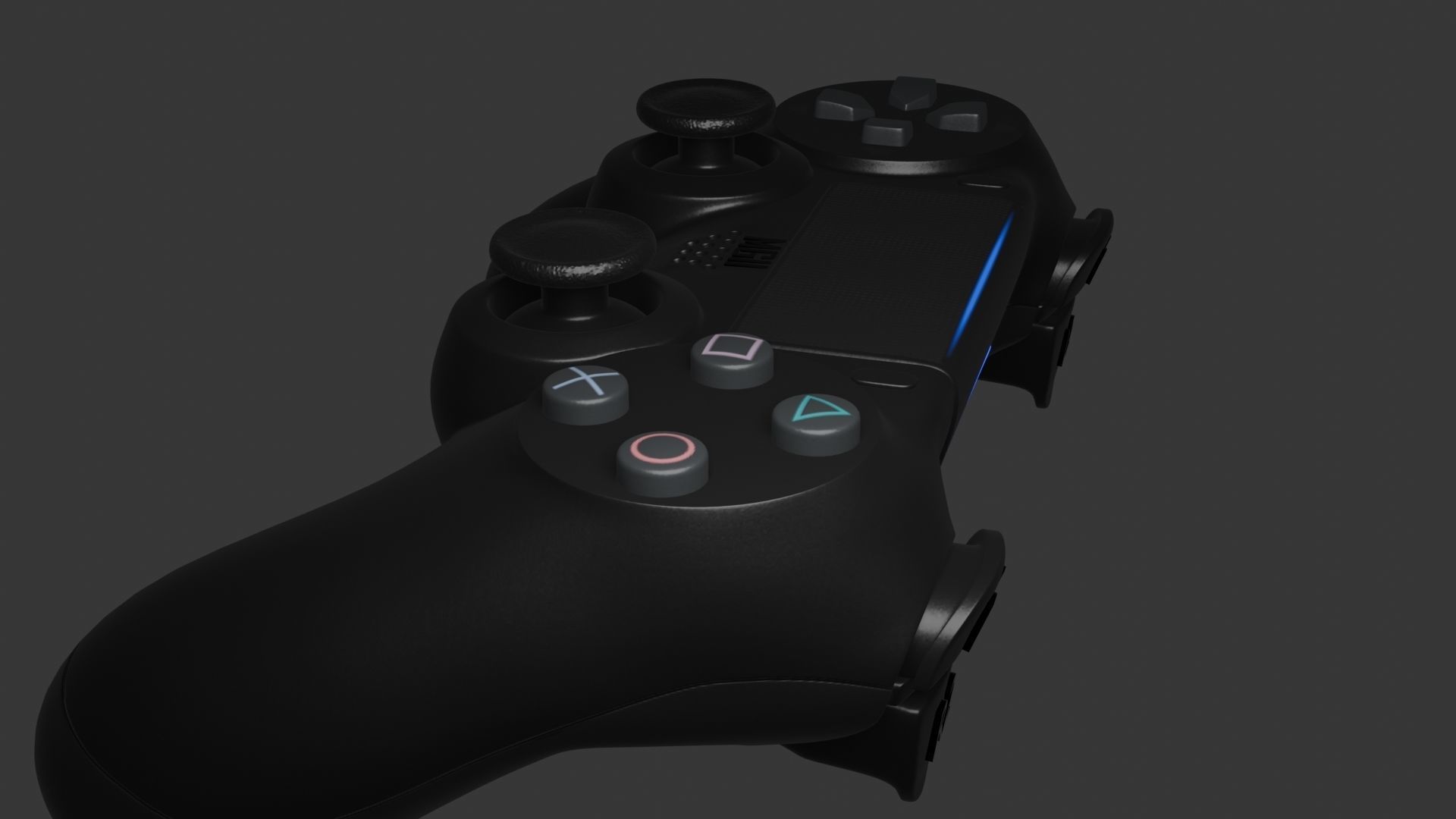 PS4 REMOTE Low-poly 3D model_20
