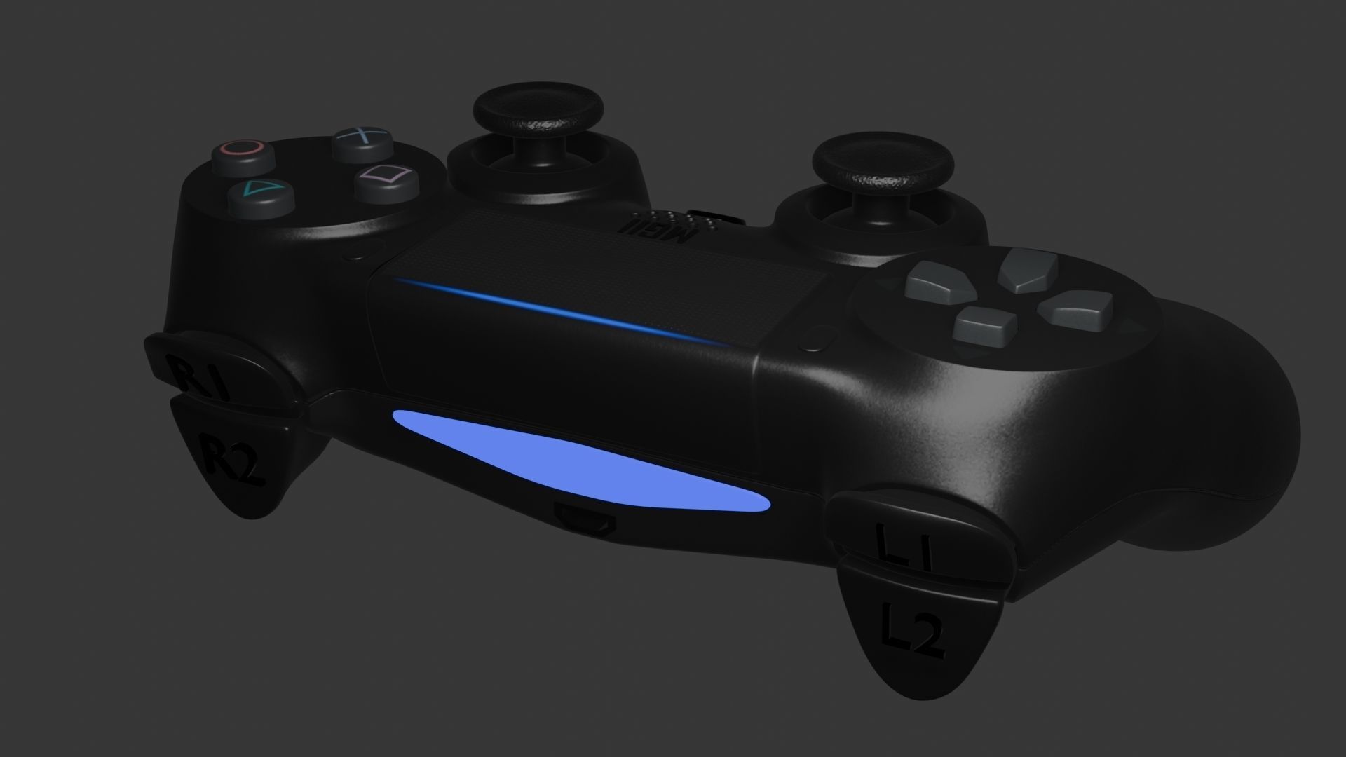 PS4 REMOTE Low-poly 3D model_8