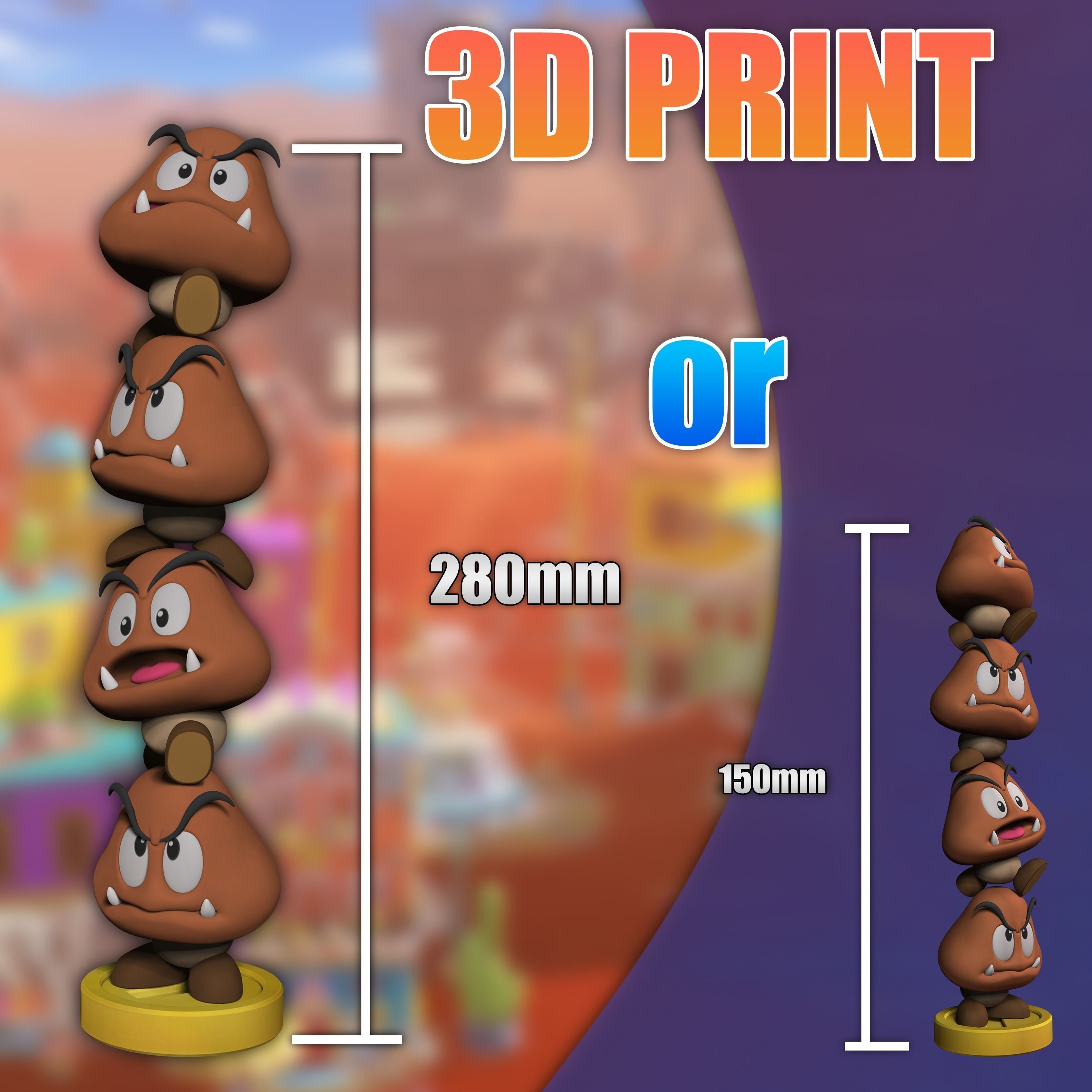 Goomba Tower 3D print model_1