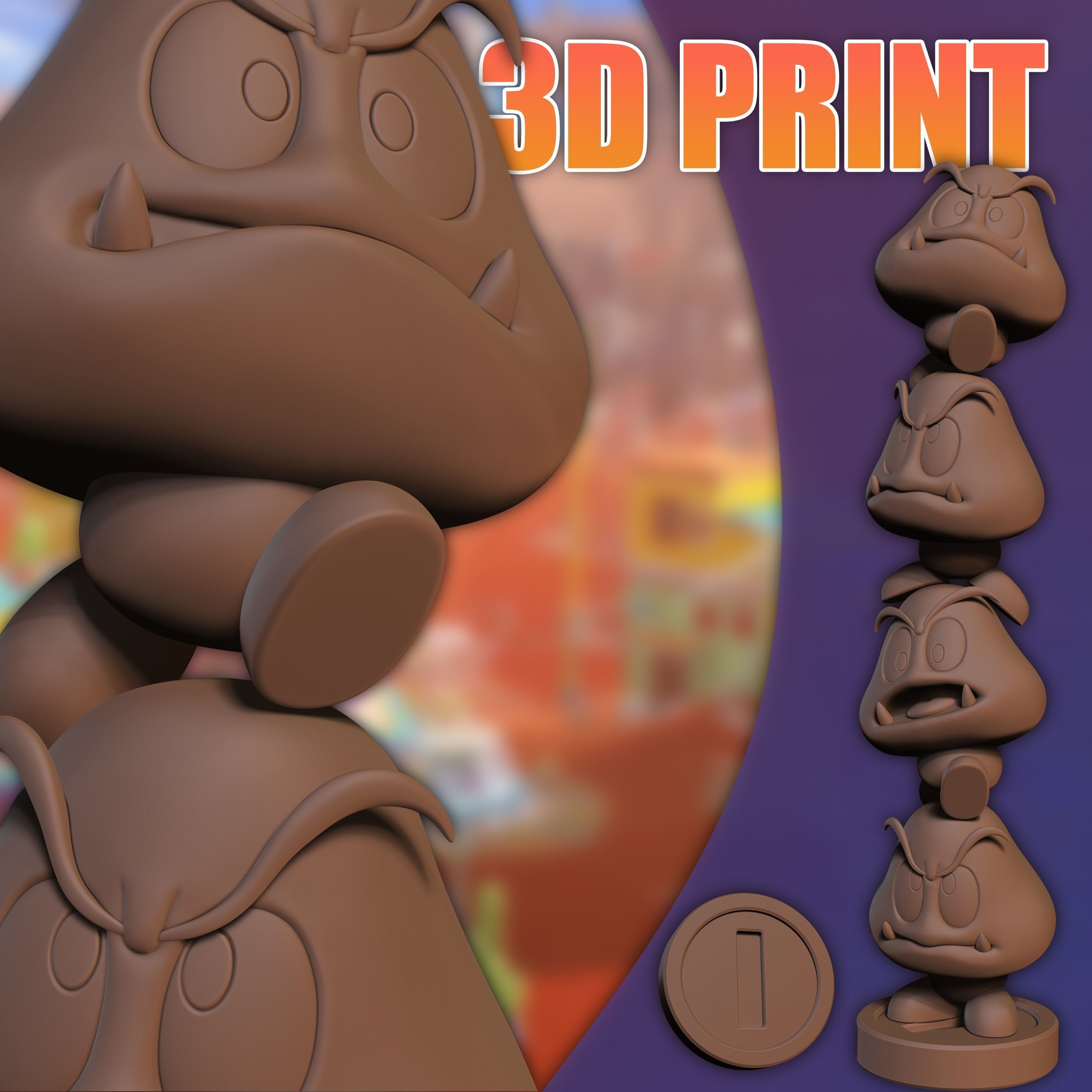 Goomba Tower 3D print model_2