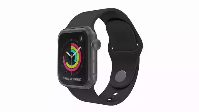 Apple Watch 3 - Silver Aluminium Case with Black Sport Band