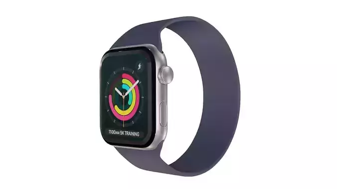 Apple Watc 3 - Silver Aluminium Case with Abyss blue Solo Loop