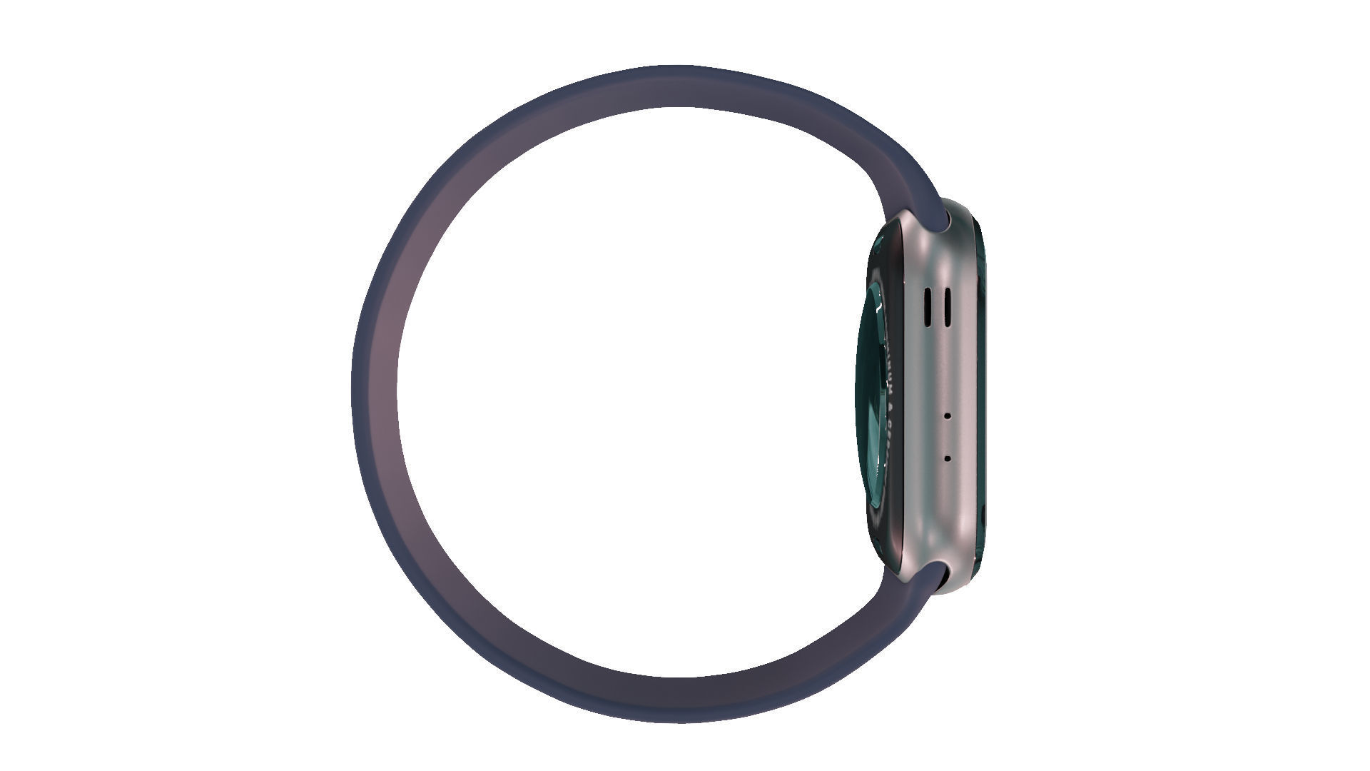 Apple Watc 3 - Silver Aluminium Case with Abyss blue Solo Loop Low-poly 3D model_4