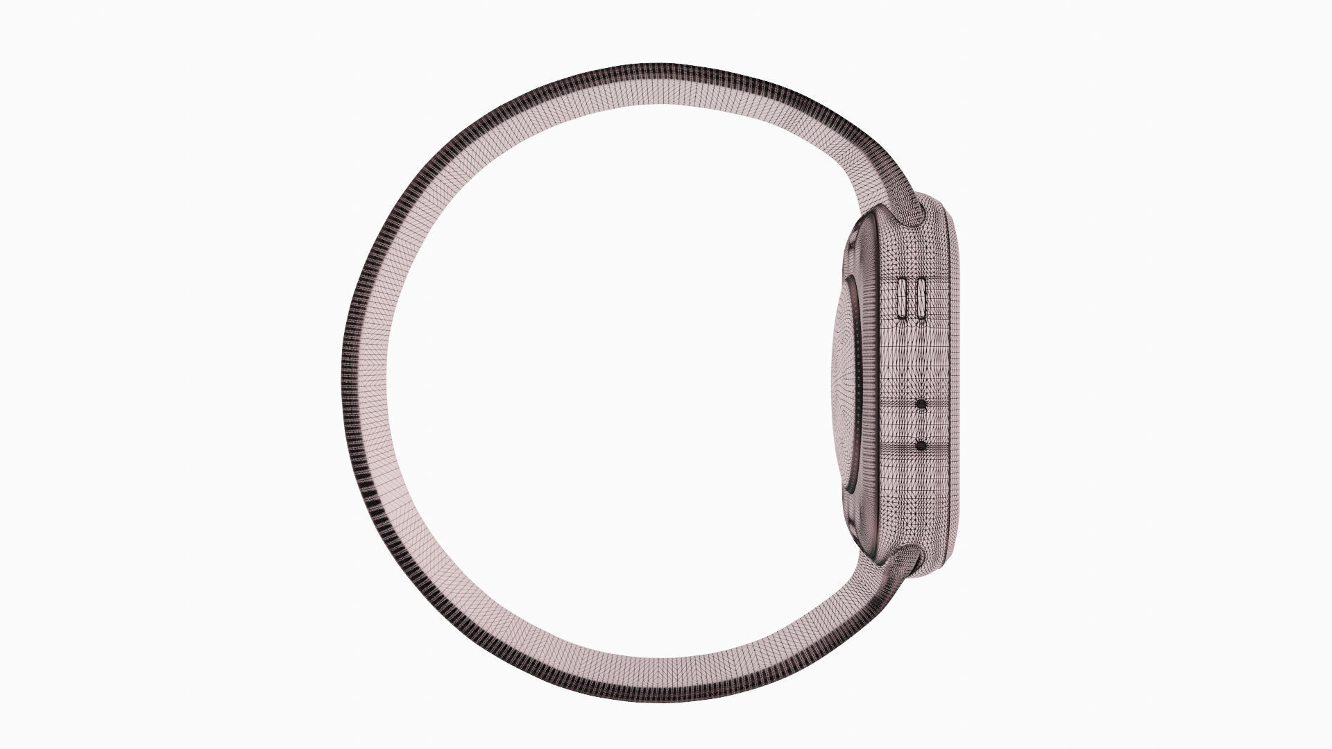 Apple Watc 3 - Silver Aluminium Case with Abyss blue Solo Loop Low-poly 3D model_8