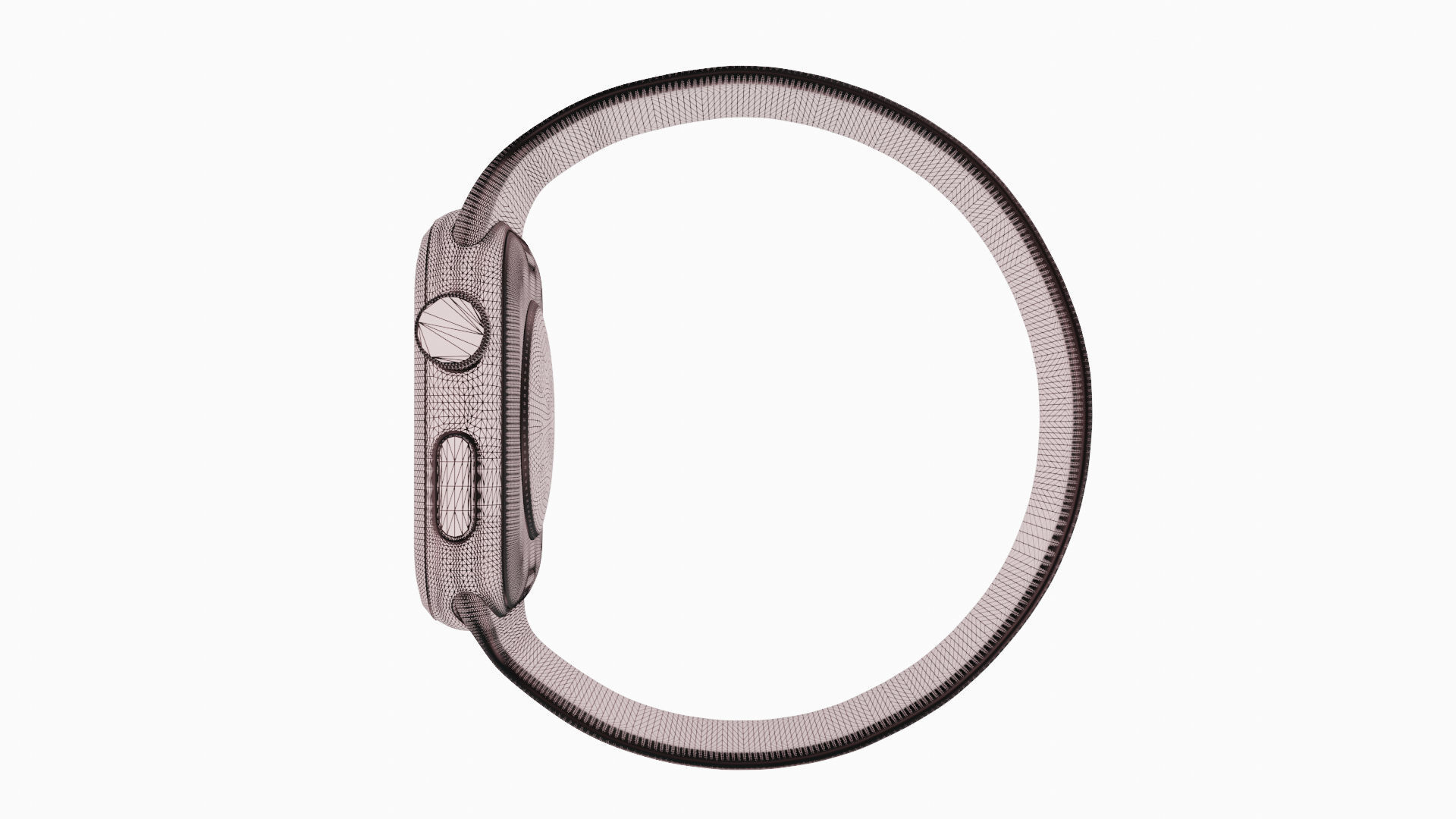 Apple Watc 3 - Silver Aluminium Case with Abyss blue Solo Loop Low-poly 3D model_9