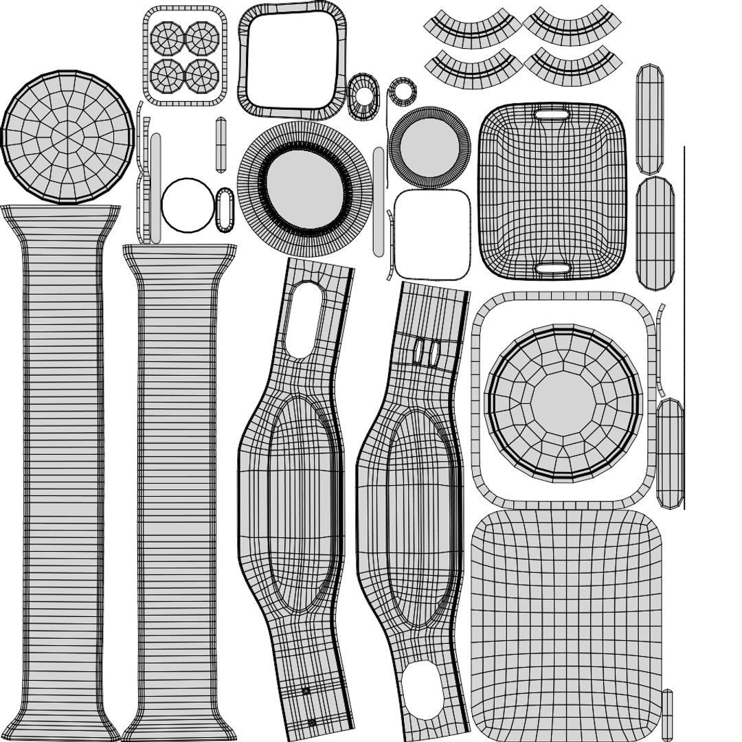 Apple Watc 3 - Silver Aluminium Case with Abyss blue Solo Loop Low-poly 3D model_11