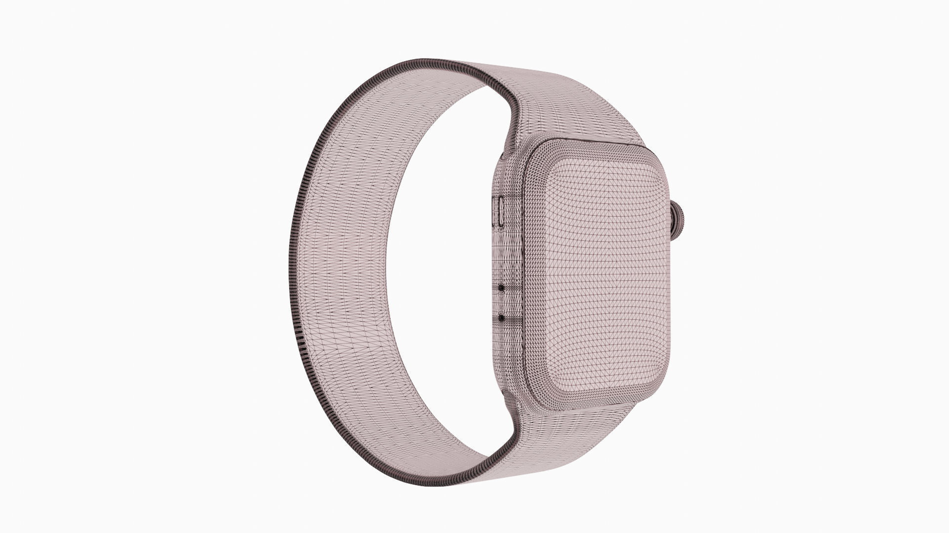 Apple Watc 3 - Silver Aluminium Case with Abyss blue Solo Loop Low-poly 3D model_10