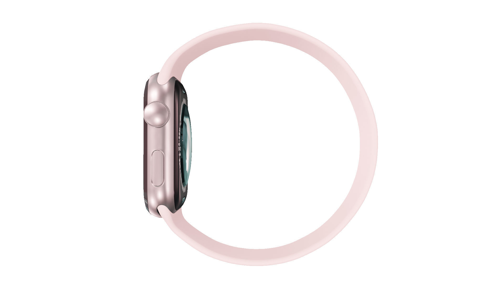 Apple Watc 3 - Silver Aluminium Case with Chalk pink Solo Loop Low-poly 3D model_5
