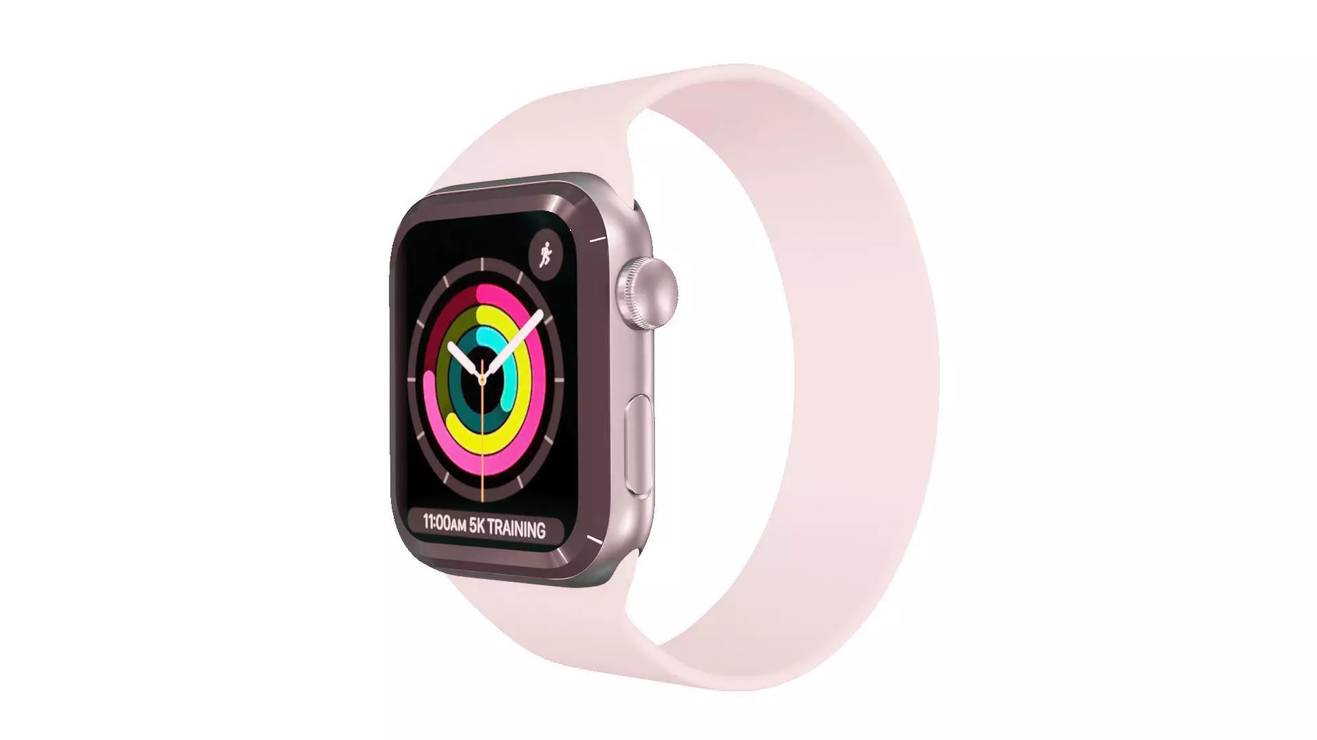 Apple Watc 3 - Silver Aluminium Case with Chalk pink Solo Loop Low-poly 3D model_0