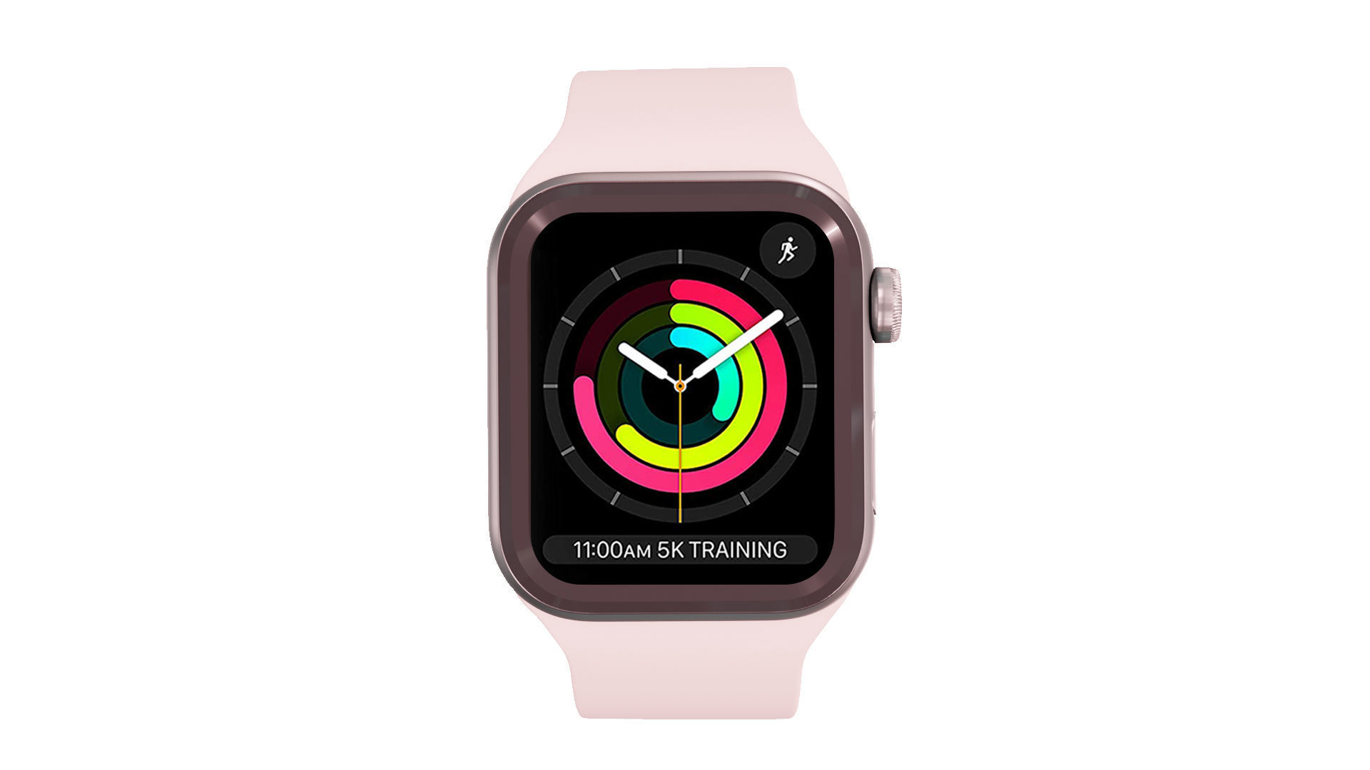 Apple Watc 3 - Silver Aluminium Case with Chalk pink Solo Loop Low-poly 3D model_2
