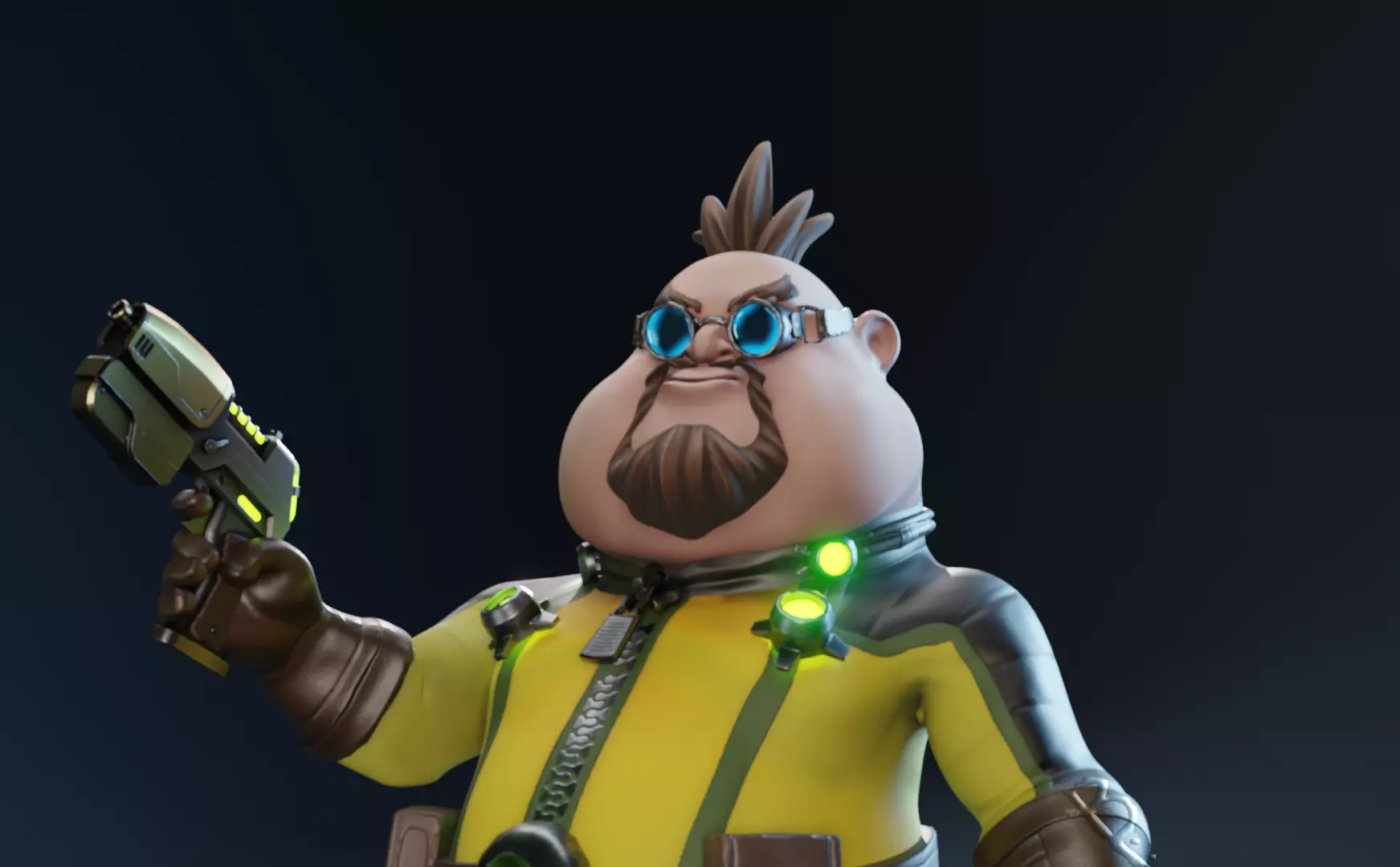 Game Character Evil Crazy Doc Low-poly 3D model_0