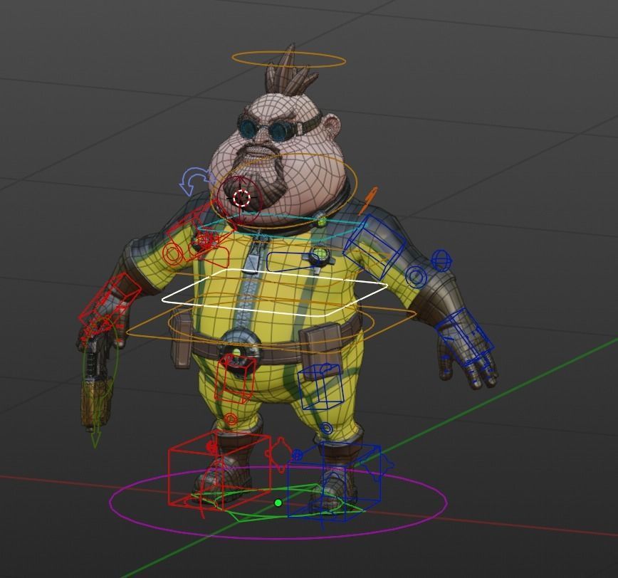 Game Character Evil Crazy Doc Low-poly 3D model_2