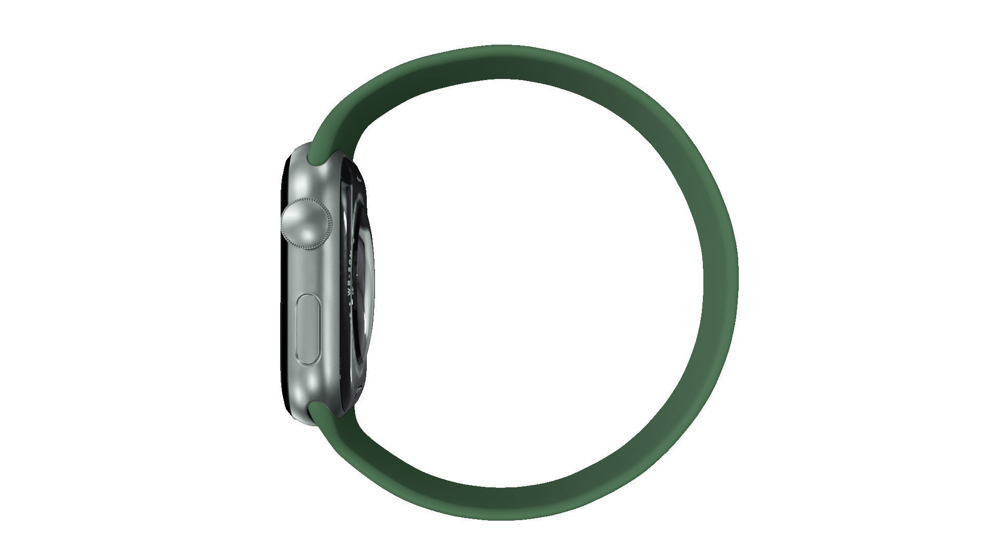 Apple Watc 3 - Silver Aluminium Case with Clover Solo Loop Low-poly 3D model_5