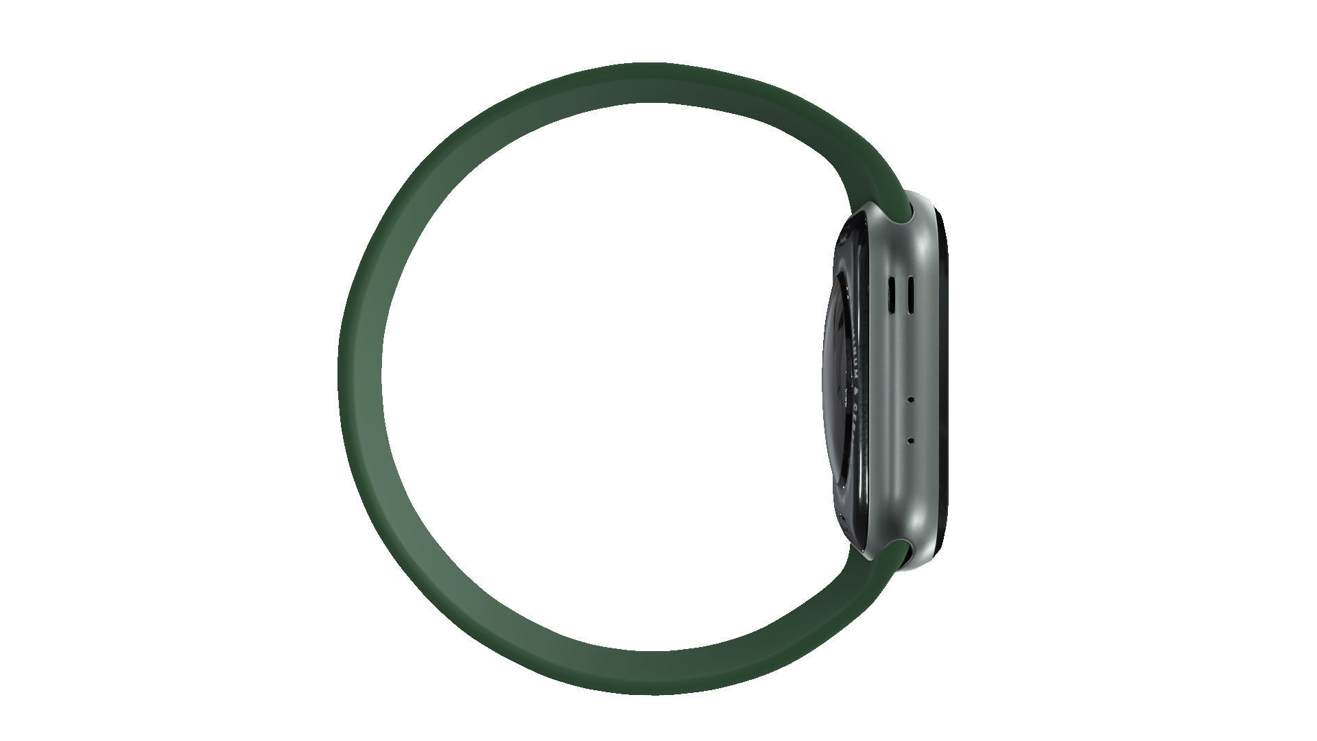 Apple Watc 3 - Silver Aluminium Case with Clover Solo Loop Low-poly 3D model_4