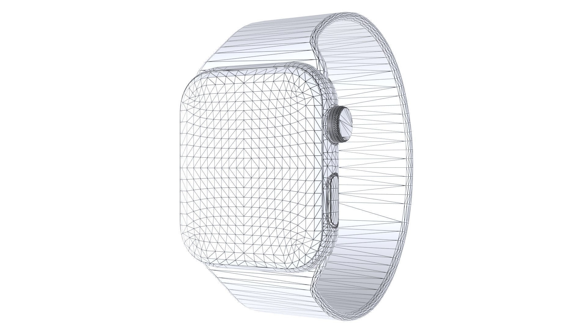 Apple Watc 3 - Silver Aluminium Case with Clover Solo Loop Low-poly 3D model_10