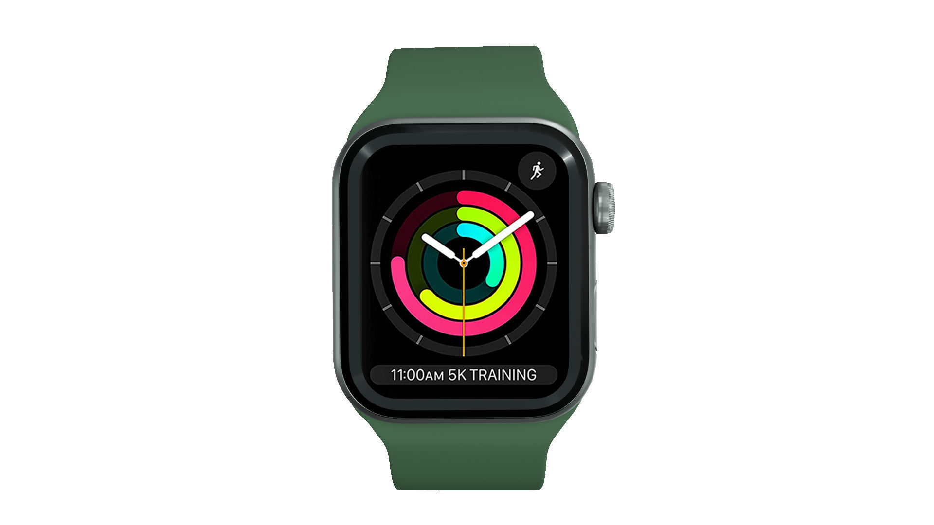 Apple Watc 3 - Silver Aluminium Case with Clover Solo Loop Low-poly 3D model_2