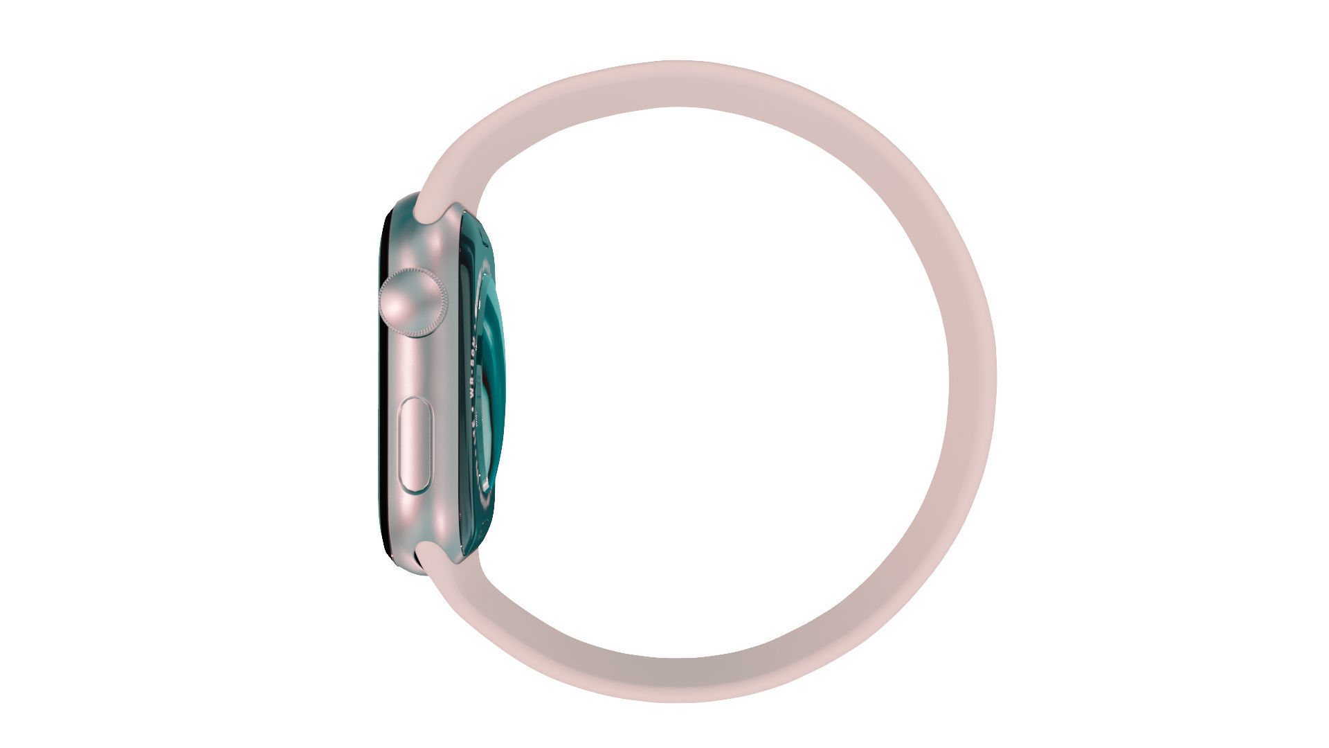 Apple Watc 3 - Silver Aluminium Case with Starlight Solo Loop Low-poly 3D model_5