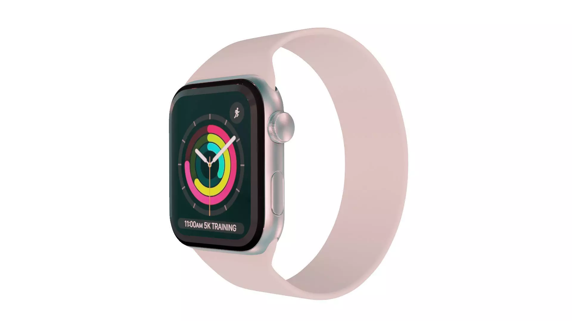 Apple Watc 3 - Silver Aluminium Case with Starlight Solo Loop Low-poly 3D model_0