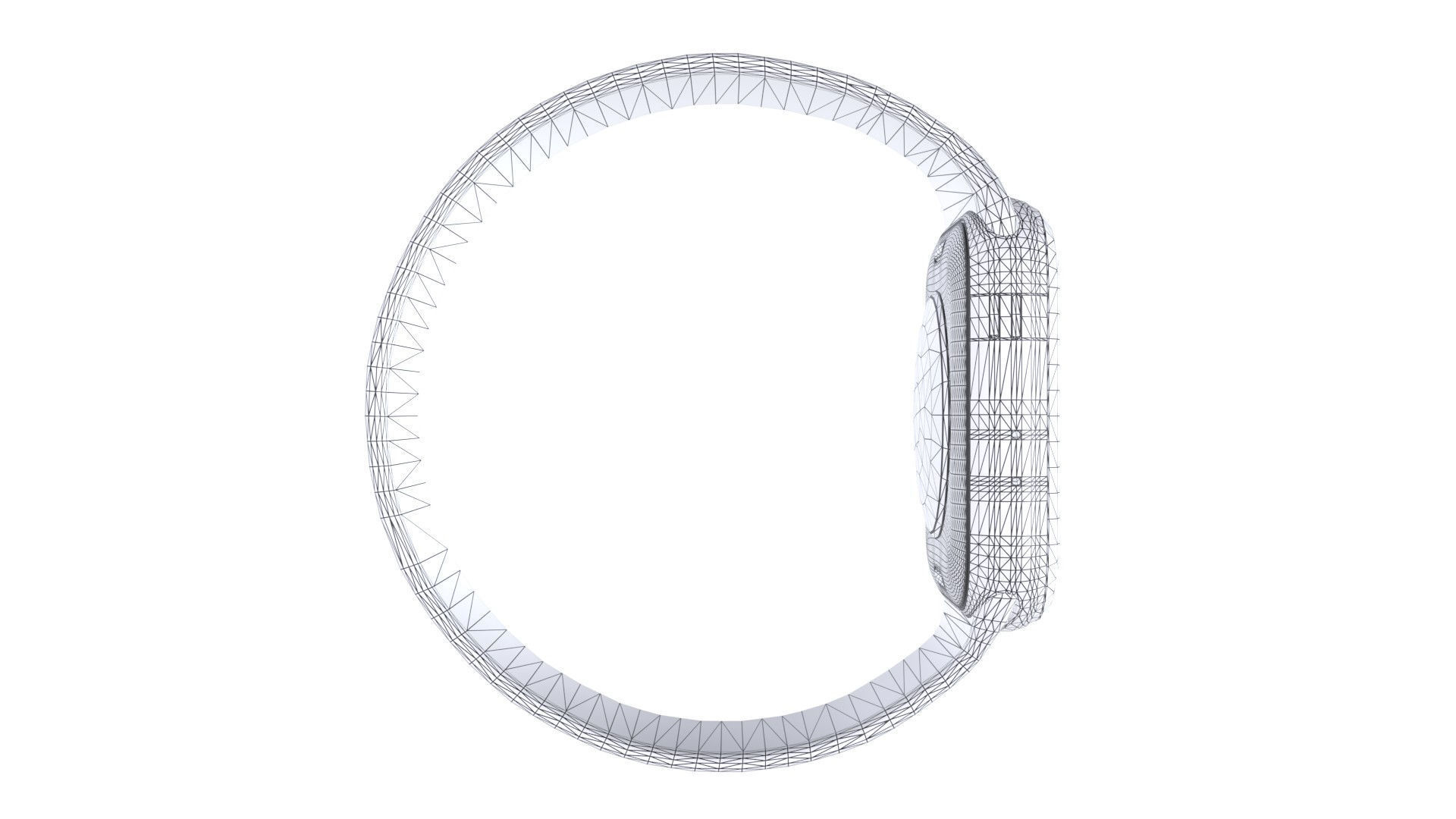 Apple Watc 3 - Silver Aluminium Case with Starlight Solo Loop Low-poly 3D model_8