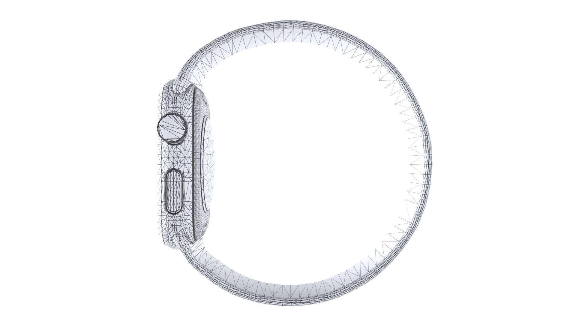 Apple Watc 3 - Silver Aluminium Case with Starlight Solo Loop Low-poly 3D model_9