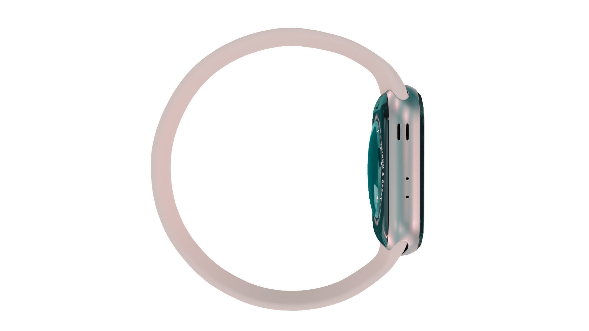 Apple Watc 3 - Silver Aluminium Case with Starlight Solo Loop Low-poly 3D model_4