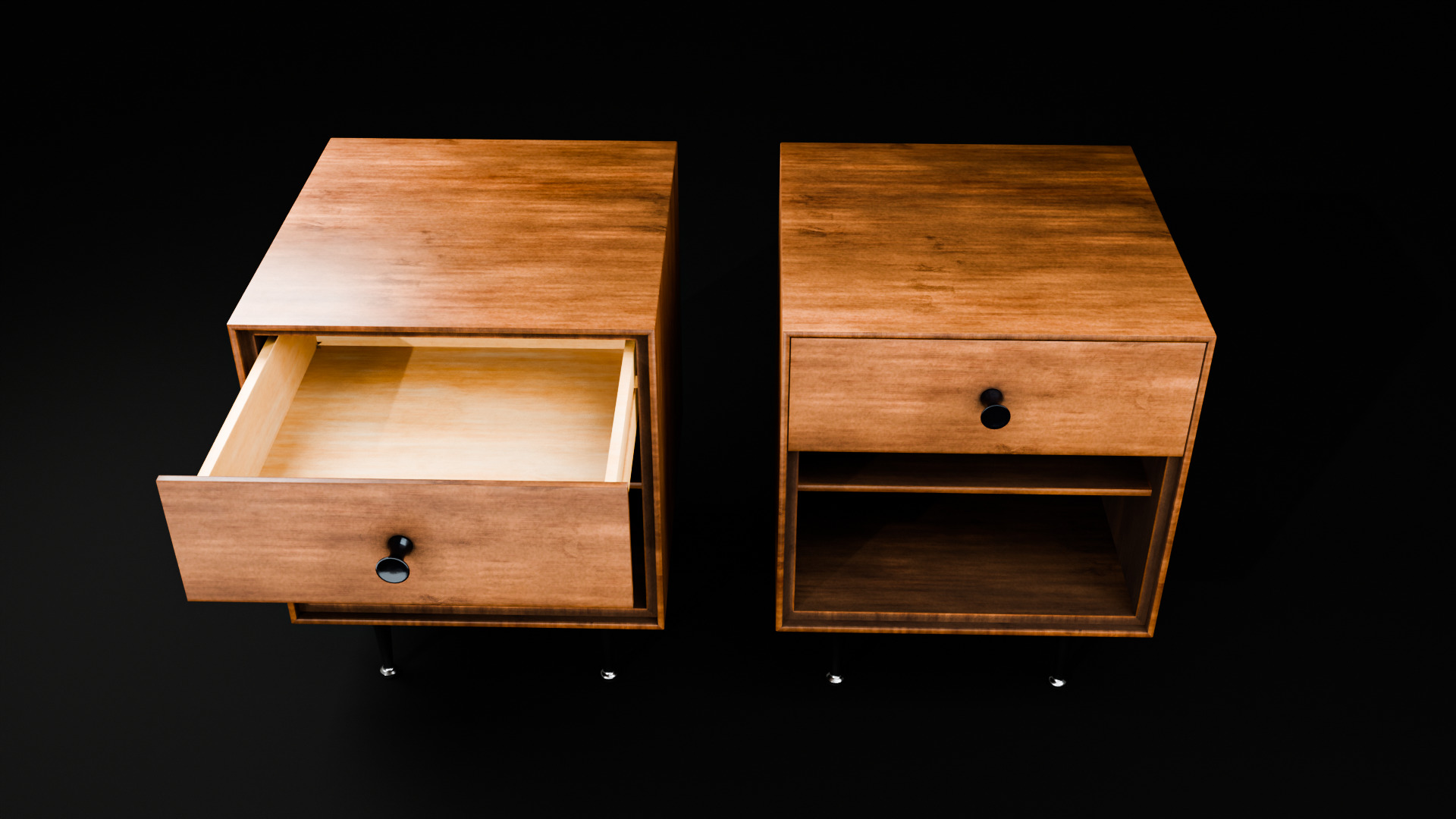 Nelson Thin Edge Bedside Table - 3D Model Free low-poly 3D model_6
