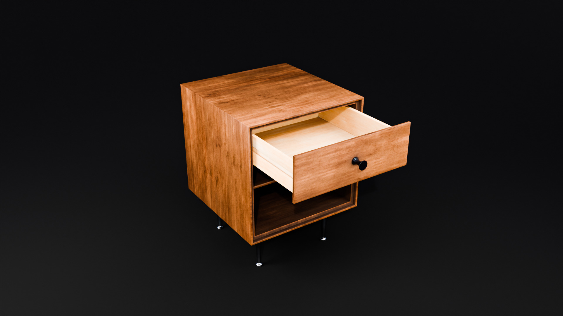 Nelson Thin Edge Bedside Table - 3D Model Free low-poly 3D model_7