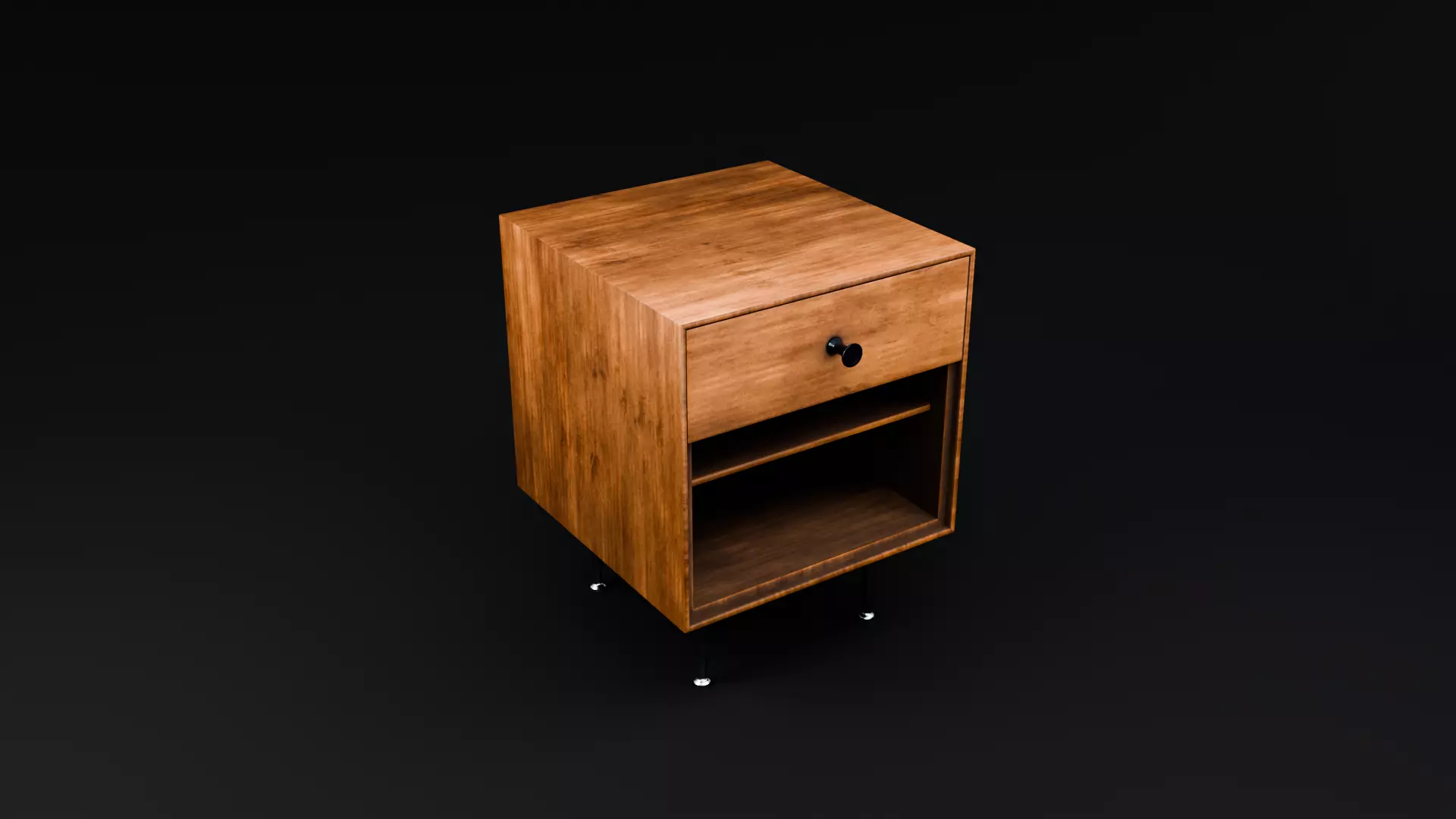 Nelson Thin Edge Bedside Table - 3D Model Free low-poly 3D model_0