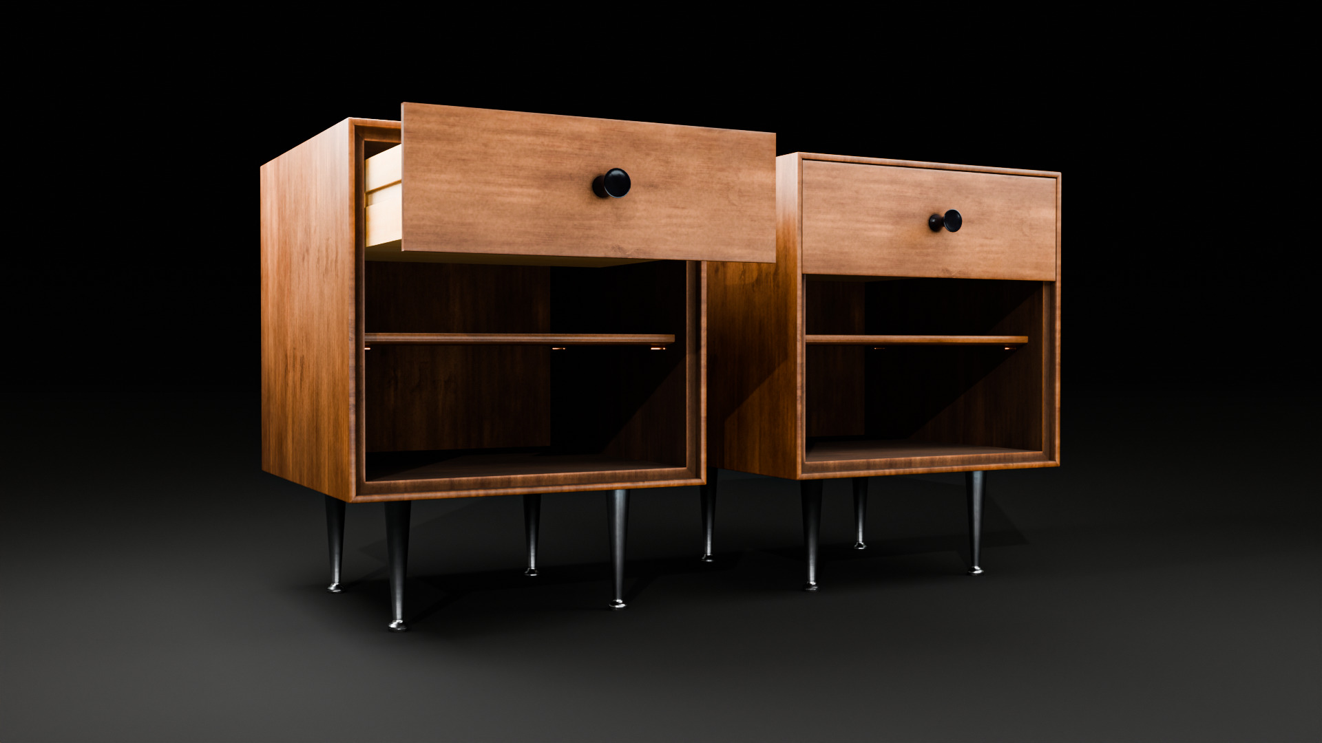 Nelson Thin Edge Bedside Table - 3D Model Free low-poly 3D model_5