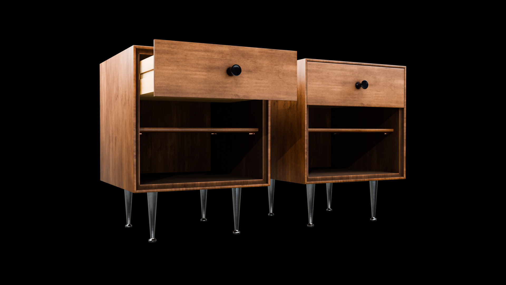 Nelson Thin Edge Bedside Table - 3D Model Free low-poly 3D model_4