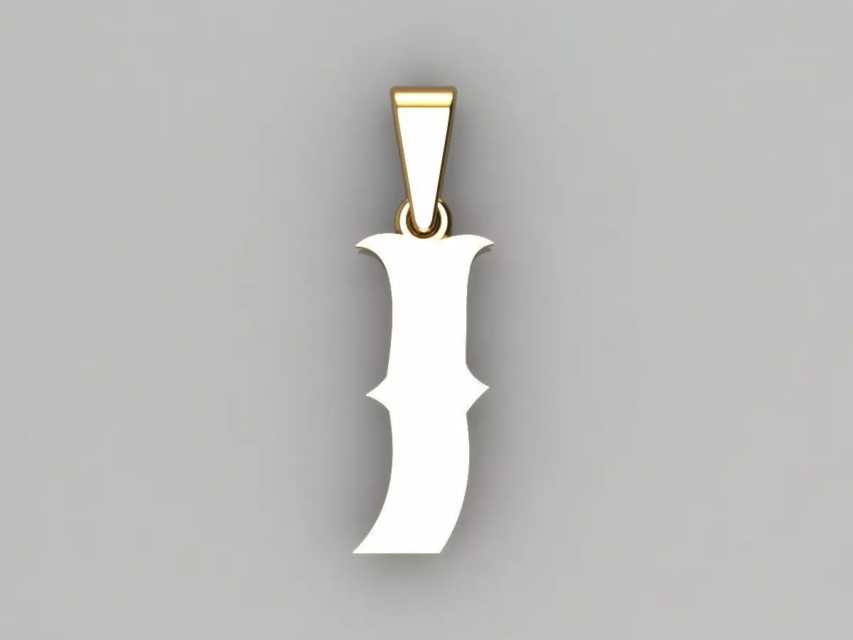 J alphabate pendant  3D print model_0