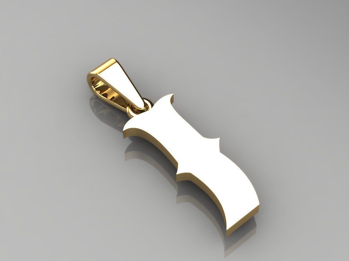 J alphabate pendant  3D print model_2
