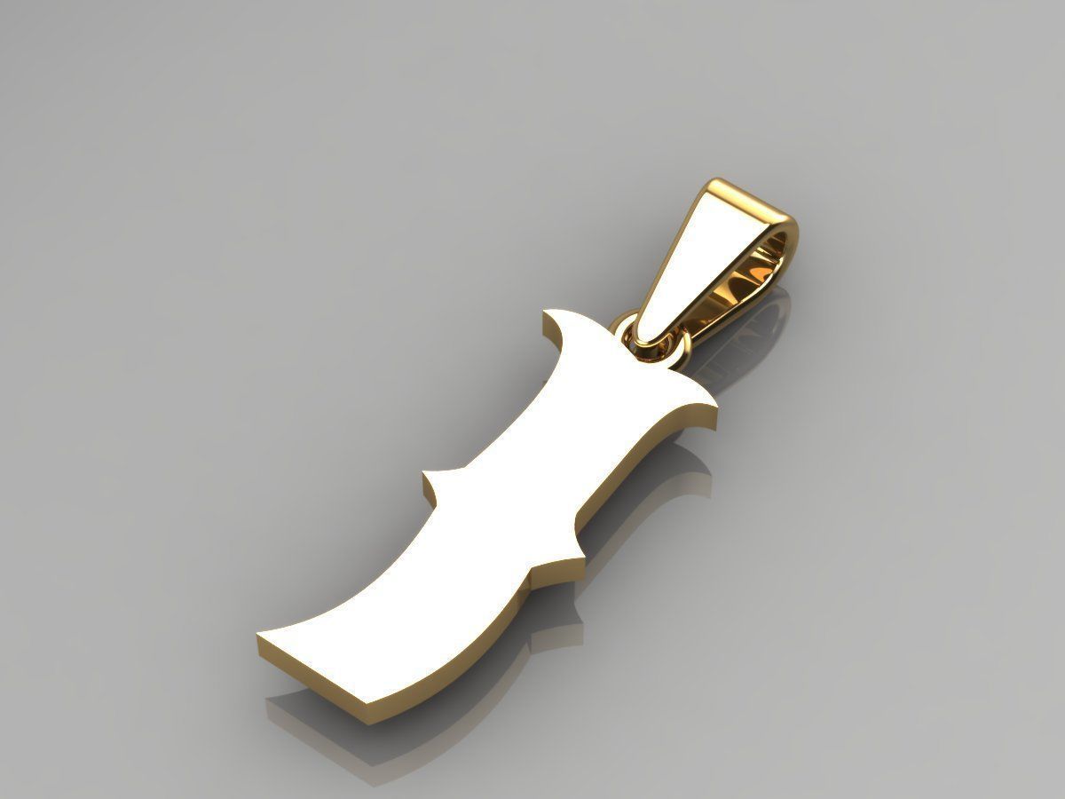 J alphabate pendant  3D print model_1