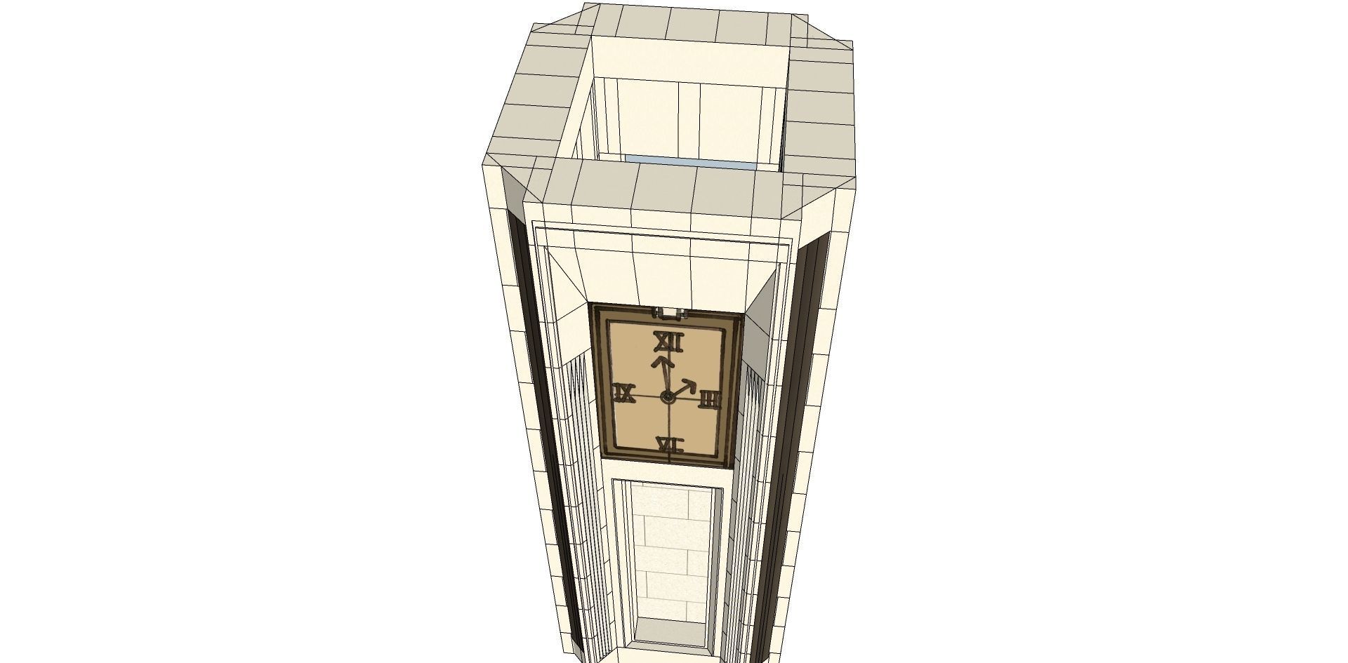 vernacular clock tower 3d model 3D model_2