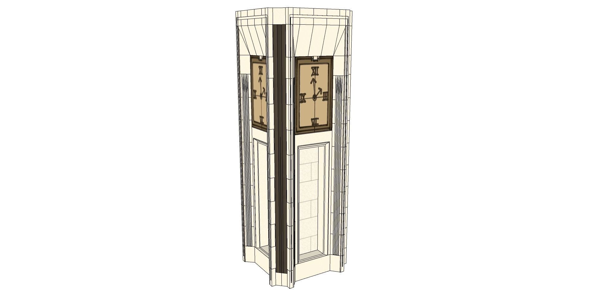 vernacular clock tower 3d model 3D model_1