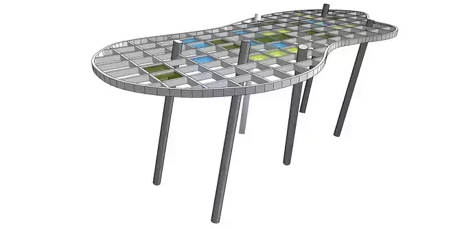 curve colorfull pargola sketchup model
