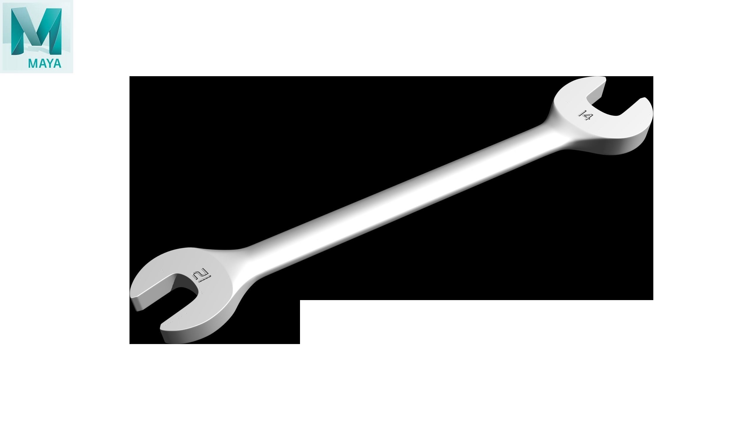 Standard Metric Open End Wrench Low-poly 3D model_26