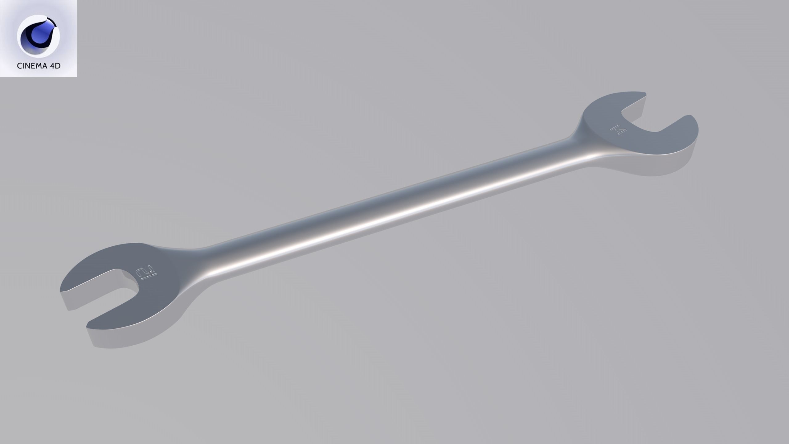 Standard Metric Open End Wrench Low-poly 3D model_28